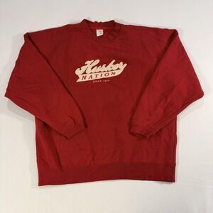 Nebraska Cornhuskers Sweatshirt Mens XL Red NCAA Football Adidas Husker Nation